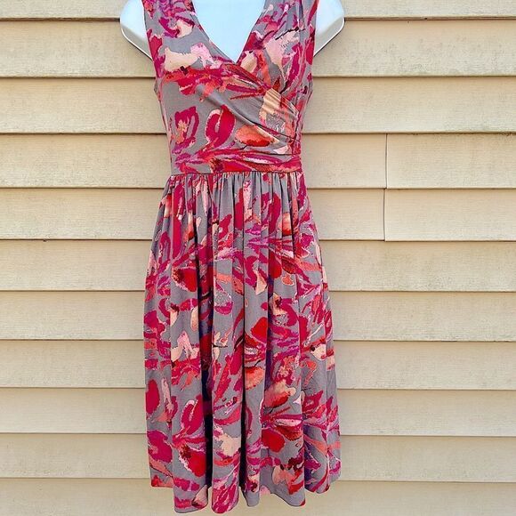 👠 Ann Taylor Petite Sleeveless Floral Dress (AA5) - Picture 2 of 11